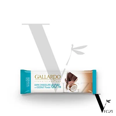 شکلات تلخ 60% نارگیلی جیبی - گالاردو